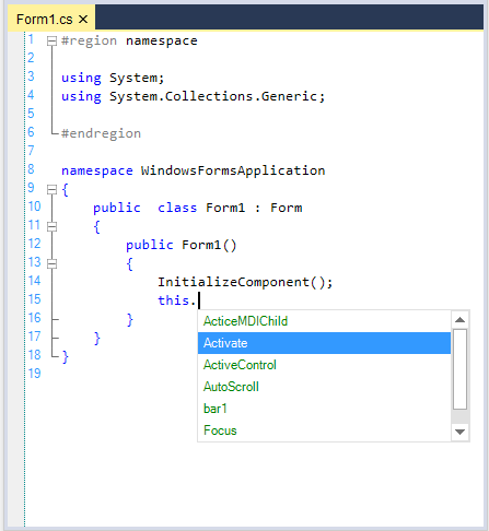WindowsForms Syntax Editor forecolor of items in ContextChoice customized