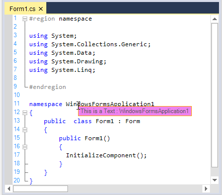 Tooltip border color customized in WindowsForms Syntax Editor