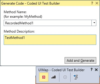 Adding method description and name for record coded ui test