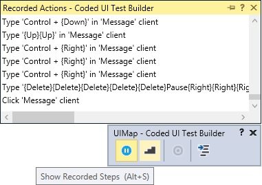 Recorded steps in coded ui test builder