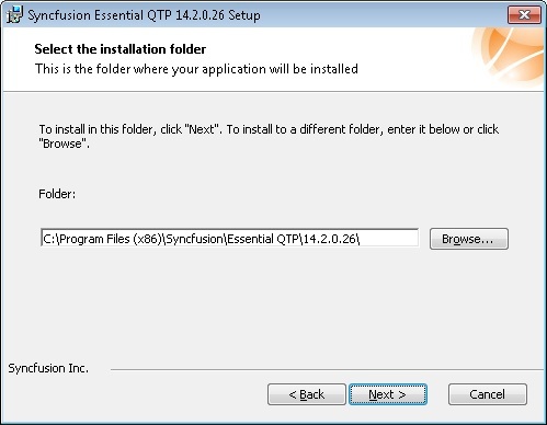Select installation folder dialog box