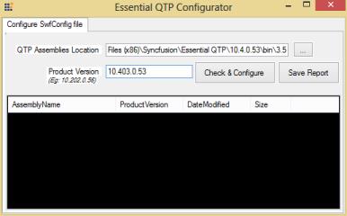 Essential QTP Configurator Displayed