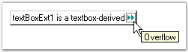 Show the overflow indicator text in WF TextBoxExt