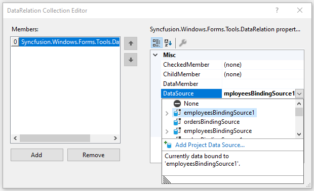 WinForms TreeViewAdv Datasource choosing through the DataRelations collection editor