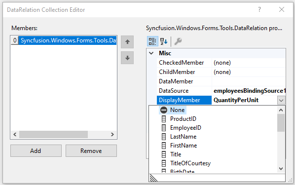 WinForms TreeViewAdv display member choosing through the DataRelations collection editor