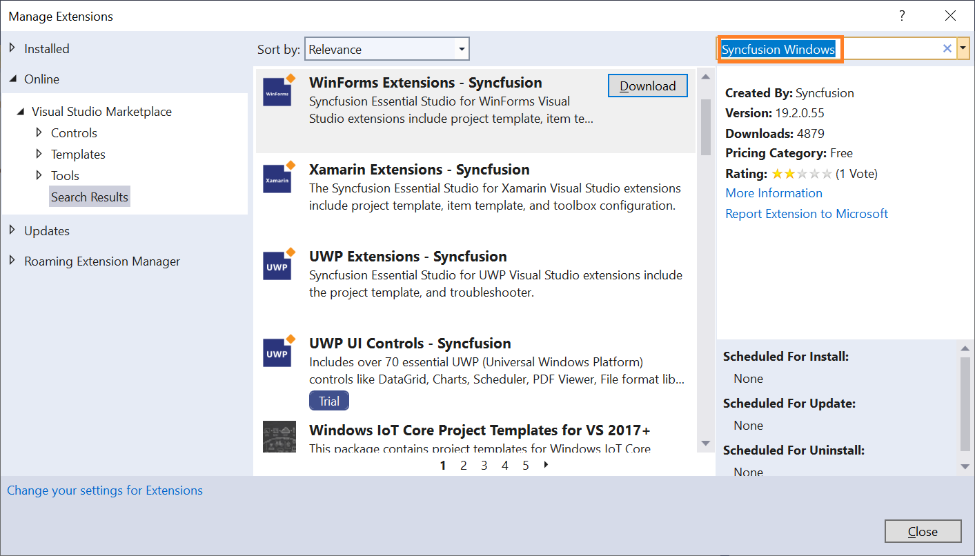 Online-Manage-Extension-window