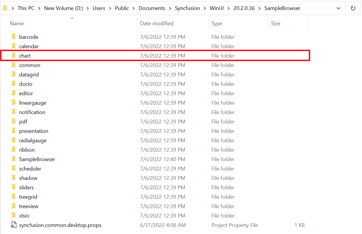 Exploring the Syncfusion WinUI individual control project