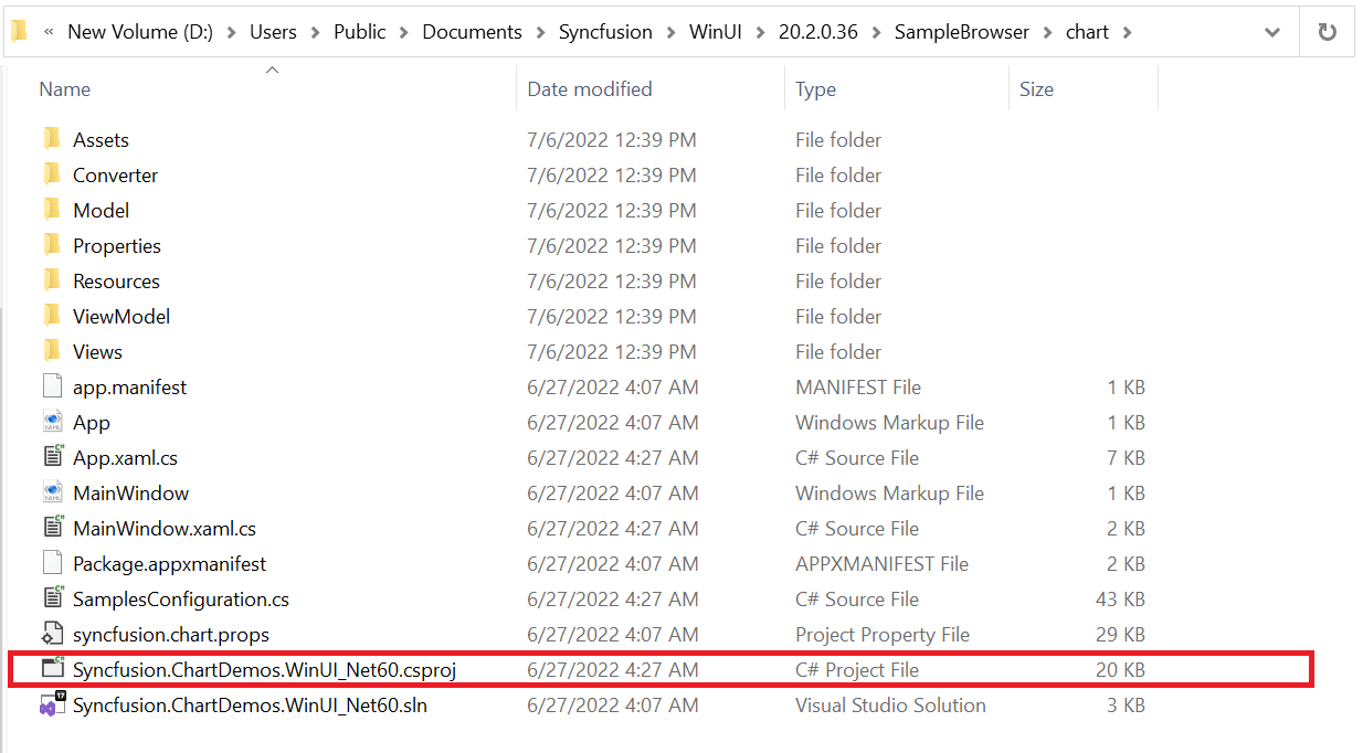 Open the standalone WinUI project in Visual Studio