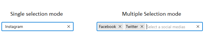 WinUI AutoComplete with single and multi-selection mode