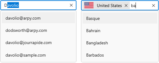 WinUI AutoComplete structure