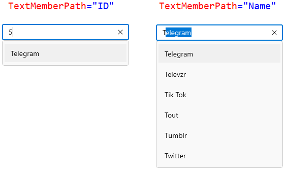 WinUI AutoComplete text searching based on TextMemberPath