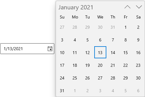 Changing Dropdown Alignment of WinUI CalendarDatePicker