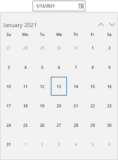 Changing Dropdown Size in WinUI CalendarDatePicker