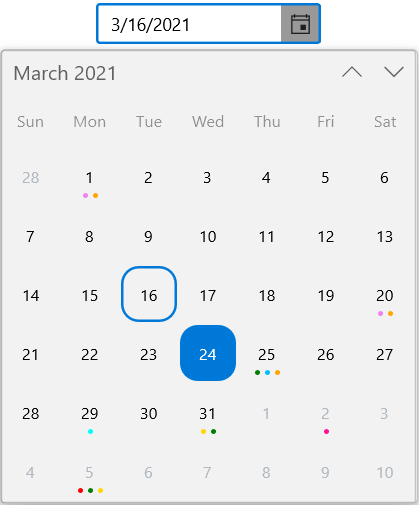 Customizing Specific Date Cells in WinUI CalendarDatePicker