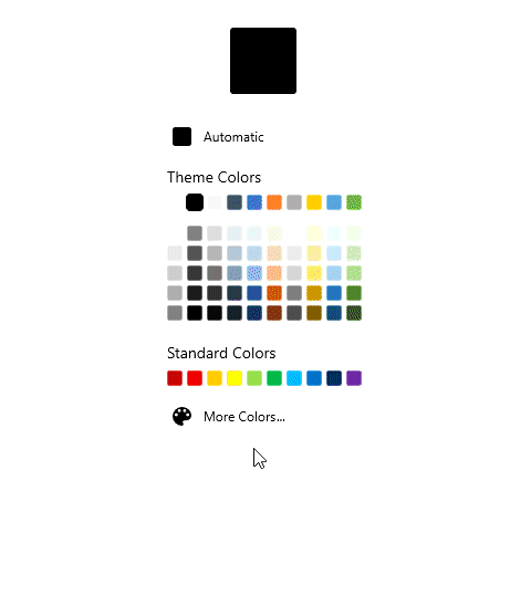 WinUI Color Palette with More Color Window