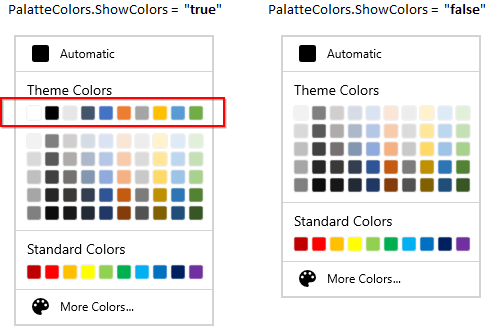 ColorPalette hides the base theme color variants