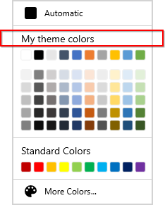 Header text of theme color palette is changed