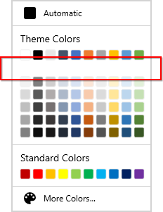 WinUI Color Palette displays Spacing between Base Theme Color and its Variants