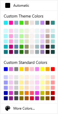 WinUI Color Palette with Custom Colors