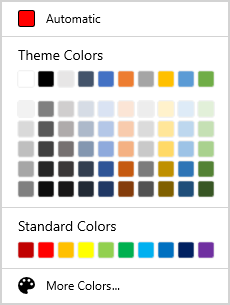 WinUI Color Palette with Default Selected Color