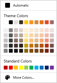 WinUI Color Palette with Yellow Theme Color