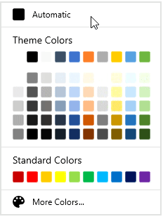 WinUI Color Palette displays Tooltip for Colors