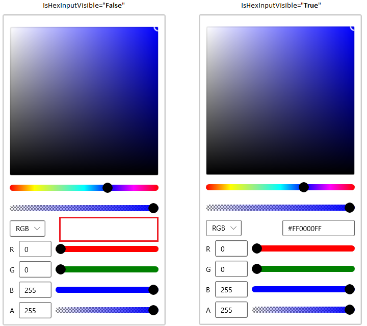 Hide Hexadecimal Value Editor in WinUI Color Picker