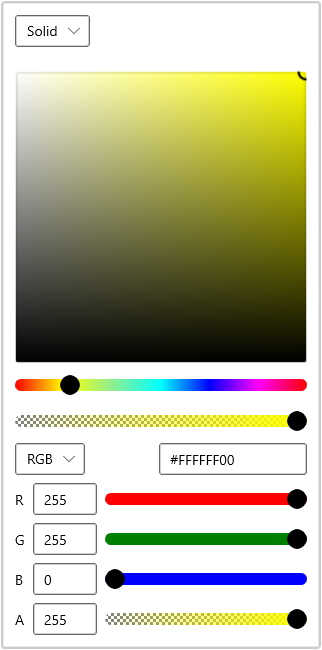 Selecting Solid Color in WinUI Color Picker