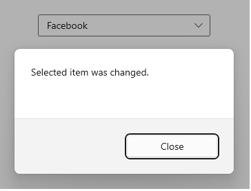 Updates selected item each time the user navigates to a new selection in ComboBox