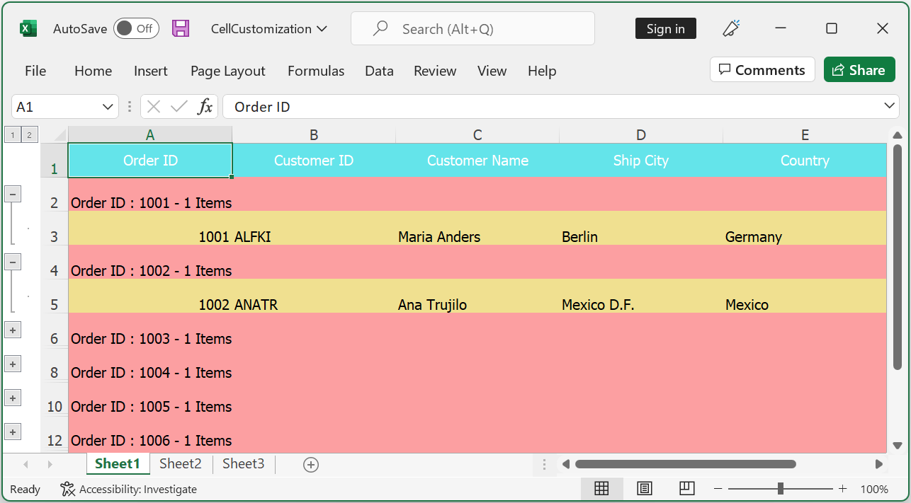 WinUI DataGrid displays Customized Cell Style based on CellType in Exported Excel