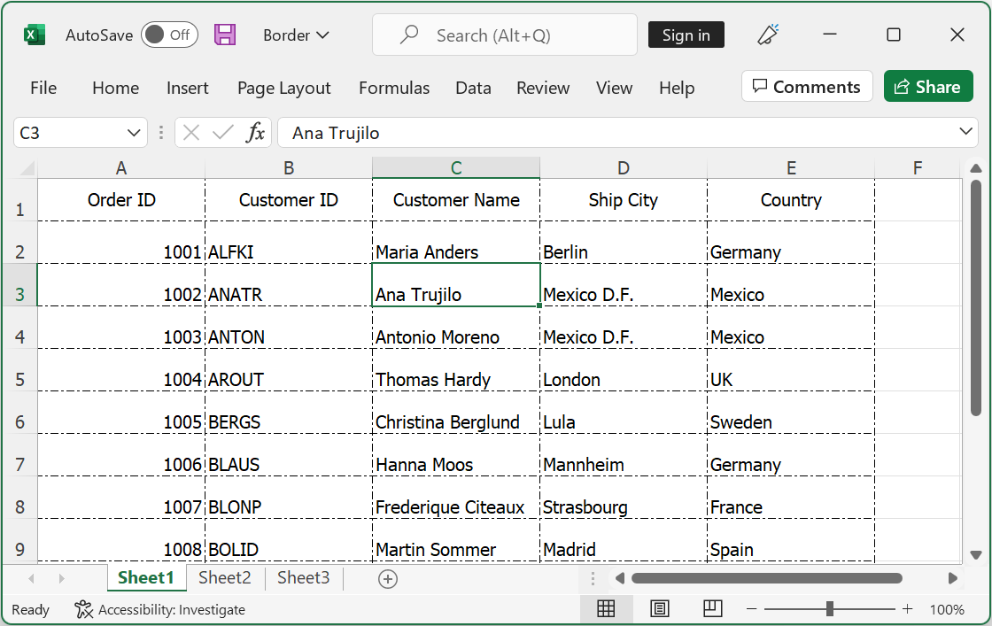 Changing Border Style in Exported Excel for WinUI DataGrid