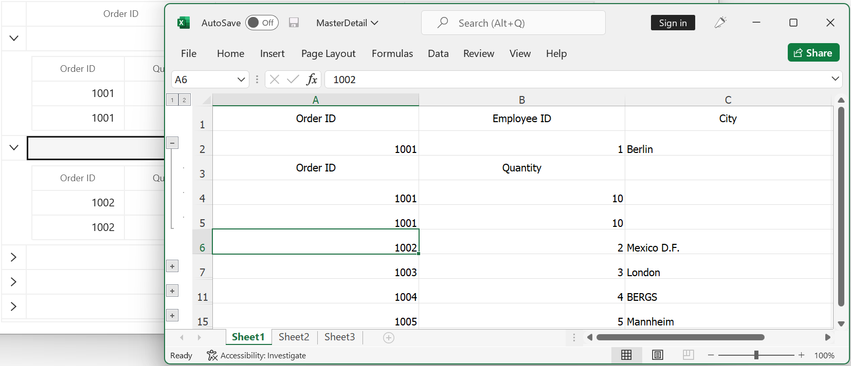 Excluding Specific DetailsView while Exporting to Excel in WinUI DataGrid