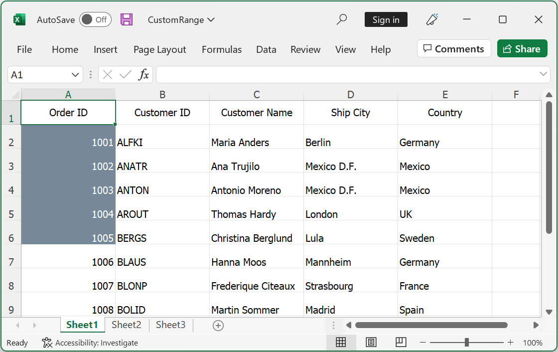 Customizing Range of Cells in Exported Excel for WinUI DataGrid