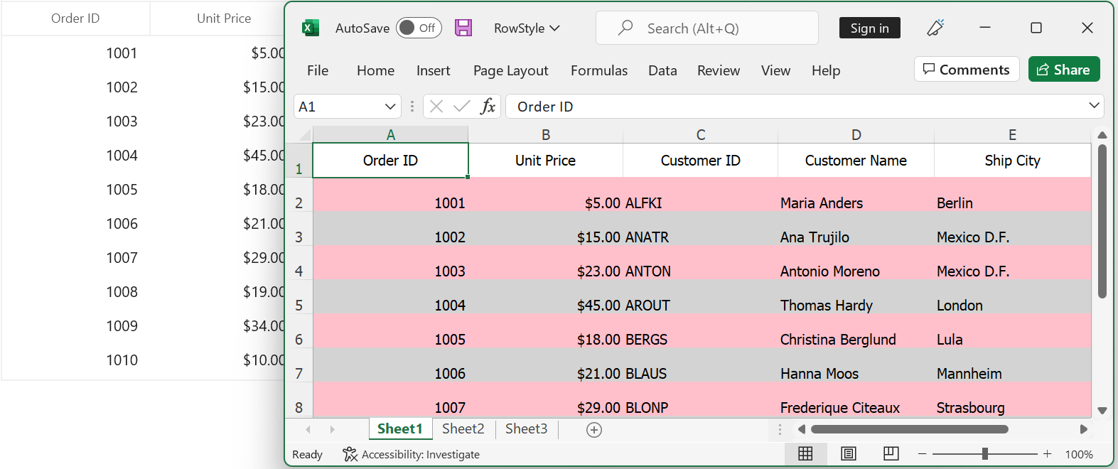 Displaying Row Style while Exporting to Excel in WinUI DataGrid