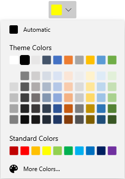 Dropdown ColorPalette programmatically picked the yellow color