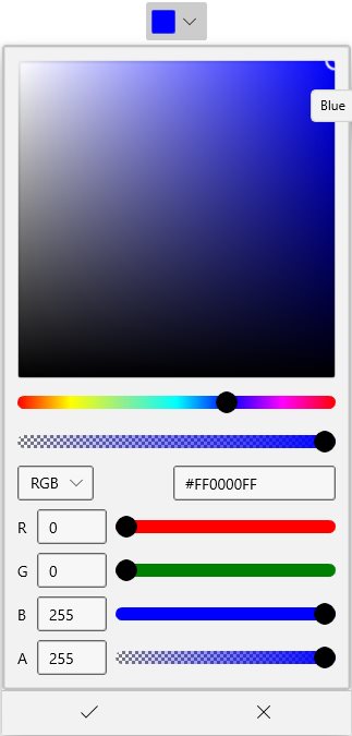 DropDown ColorPicker added in the winui application