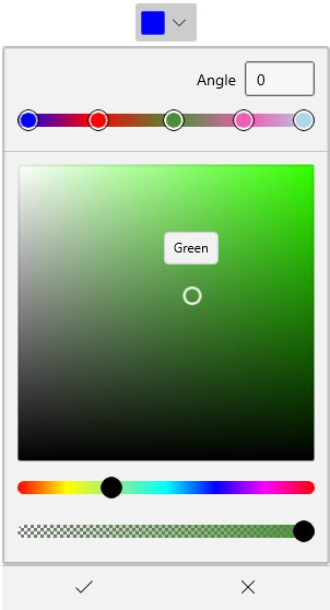 Color picker embedded inside the dropdown color picker