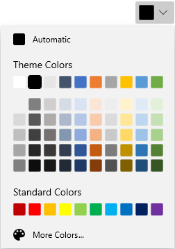 Dropdown color palette placement changed as BottomEdgeAlignedRight