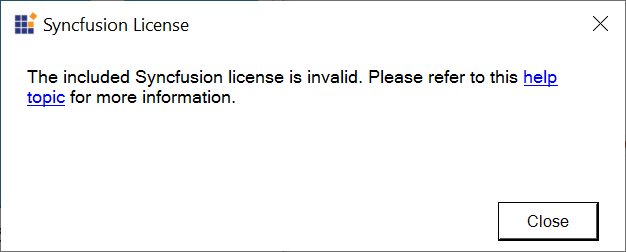 License key not registered