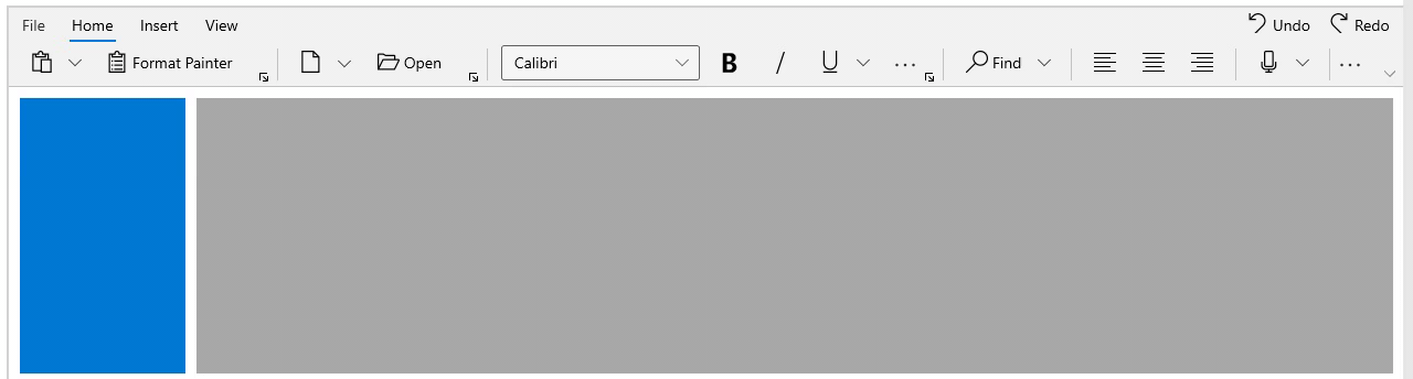 Switch between normal and simplified layout using toggle button in Ribbon control