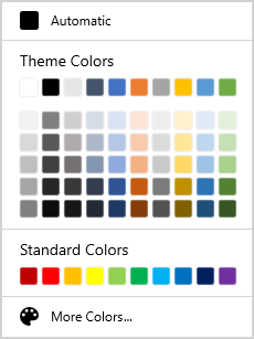 SfColorPalette control added by xaml and code