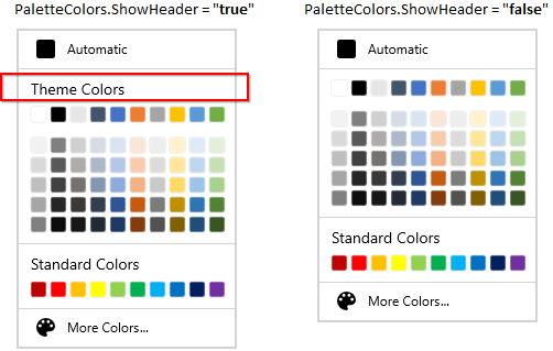 Header of theme color palette is collapsed