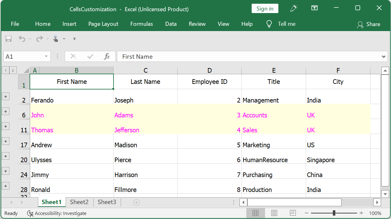 Customizing Row Style based on Data while Exporting to Excel in WinUI TreeGrid