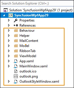 Shows project folder for added control