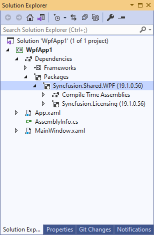 WPF NET Core showing installed assembly