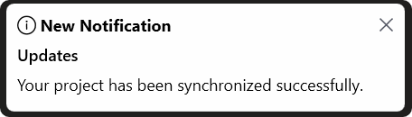 SfToastNotification Action Button