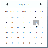 Navigation between day, month or year modes animation time is changed
