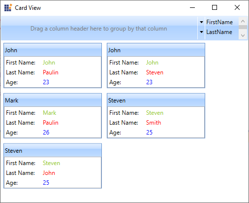 wpf card view items with customized content