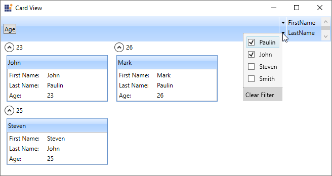 wpf card view control structure