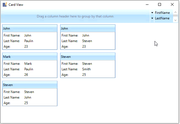 wpf card view control clears the created filtered items